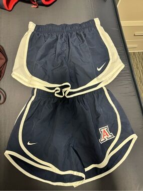 Nike Women's Navy Athletic Running Shorts with White Trim